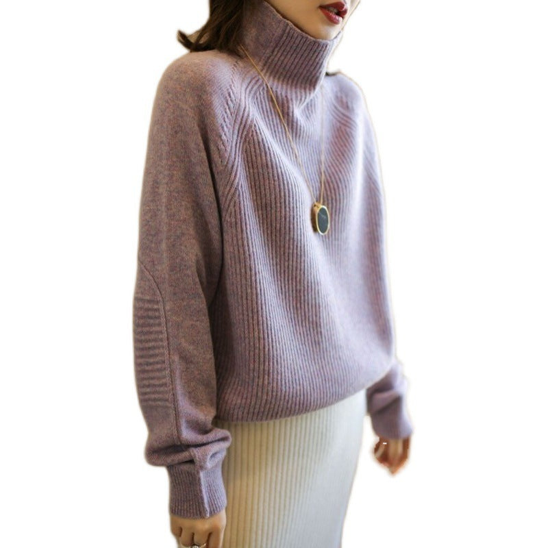 Damen Rollkragenpullover aus feinem Rippstrick mit Raglanärmeln und legerer Silhouette Shop Nory