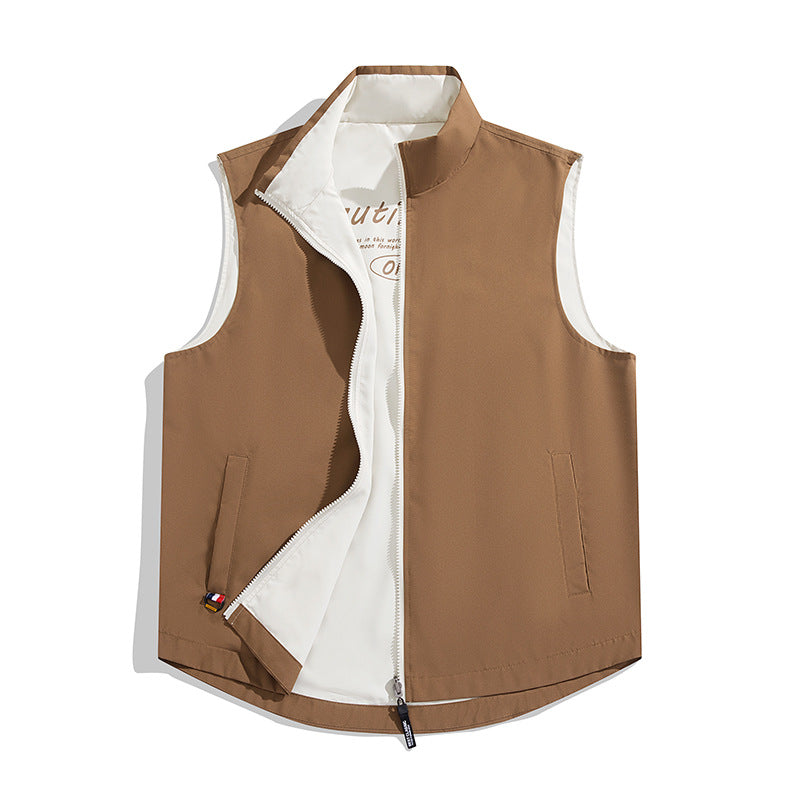 Herren Ärmellose Wind- und Thermo-Utility‑Weste mit seidigem Innenfutter und verdecktem Zwei‑Wege‑Reißverschluss Shop Nory