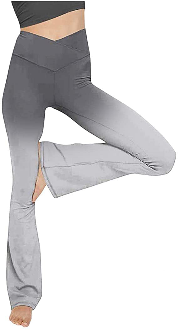 Damen Bootcut Yoga-Hose aus elastischem Material mit hohem Bund Shopnory