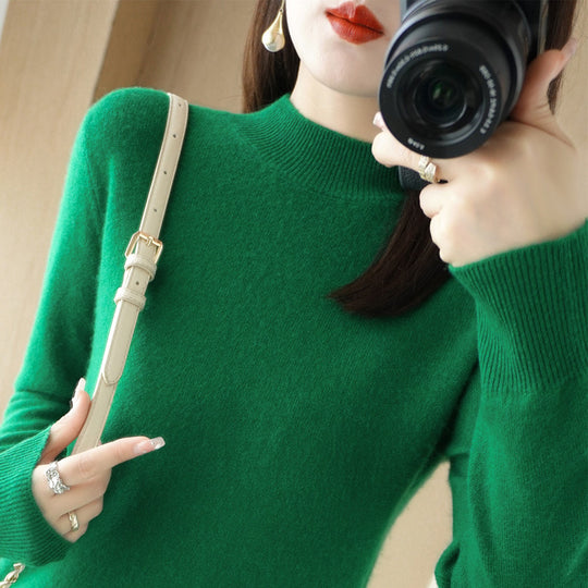 Damen Kurzrollkragenpullover in Kaschmir-Optik mit extralangen Rippbündchen Shop Nory