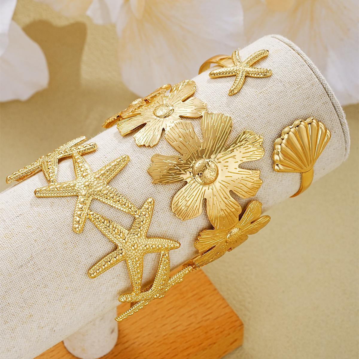 Damen Schmuckarmband-Set mit maritimen Stern- und Blütenmotiven Shop Nory