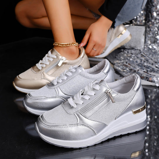 Damen Plateau-Sneaker mit Keilabsatz und Reißverschluss Shop Nory