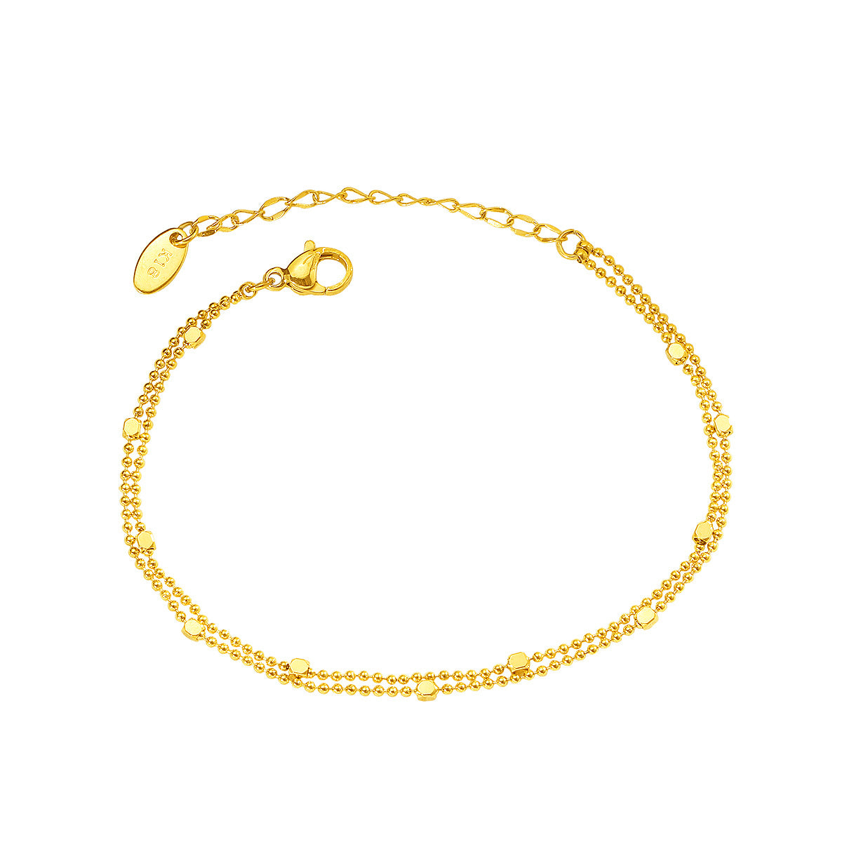 Damen zierliches Armband mit doppelter Kettenanordnung und funkelnden Akzenten Shop Nory