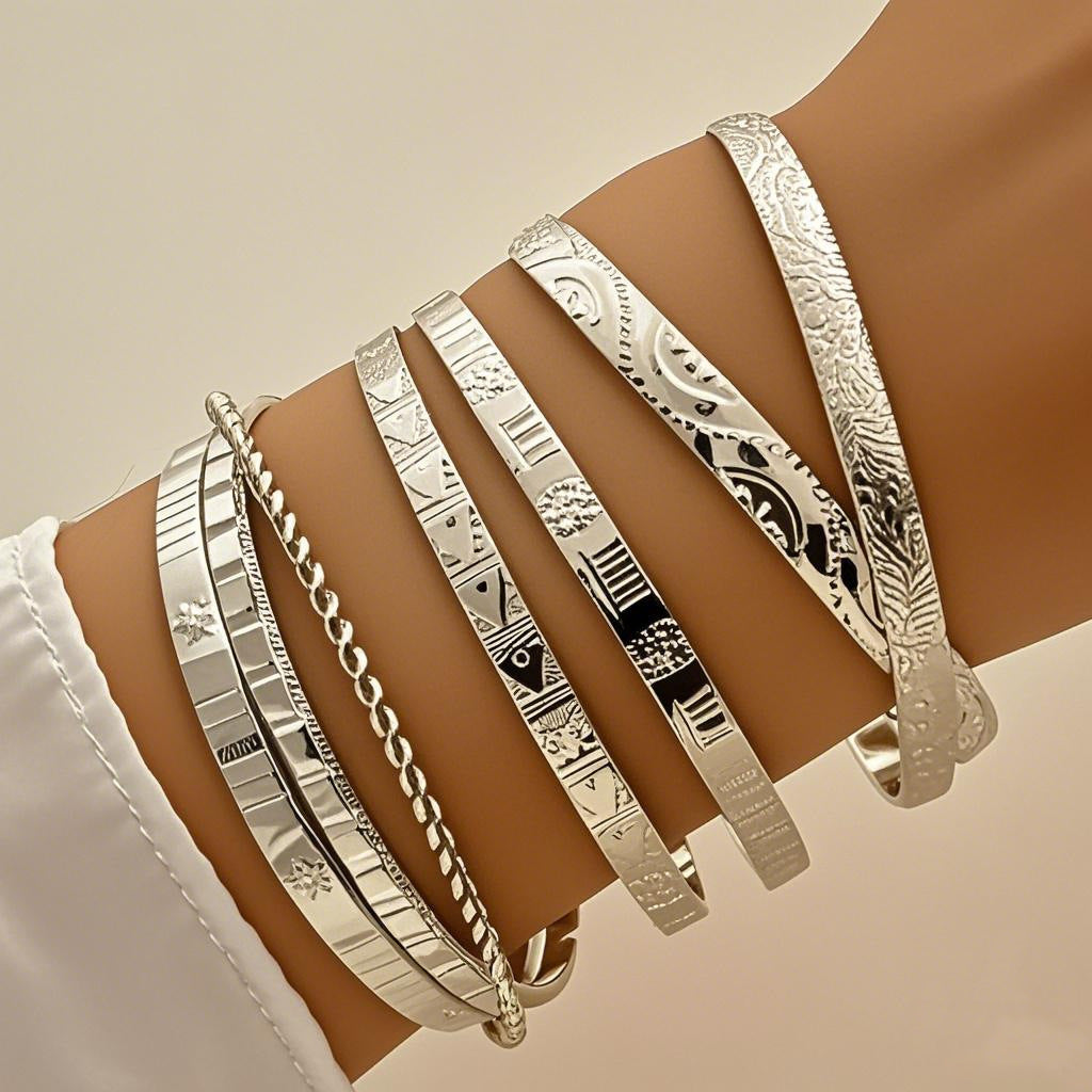 Damen eleganter, geschwungener Armreif aus hochwertigem Metall Shop Nory