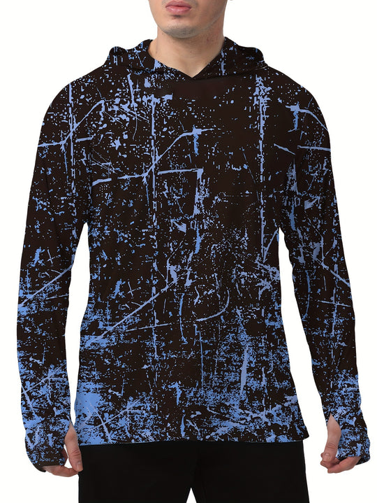 Herren Sportlicher Kapuzenpullover mit abstraktem Druck