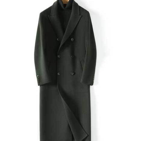 Herren Doppelreihiger Wollmantel mit Kaschmiranteil und schmaler Silhouette Shop Nory