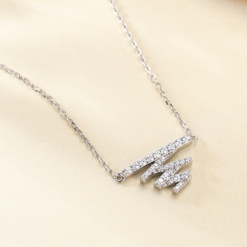 Damen Halskette mit modernem Design und funkelndem Zirkonia-Besatz Shop Nory