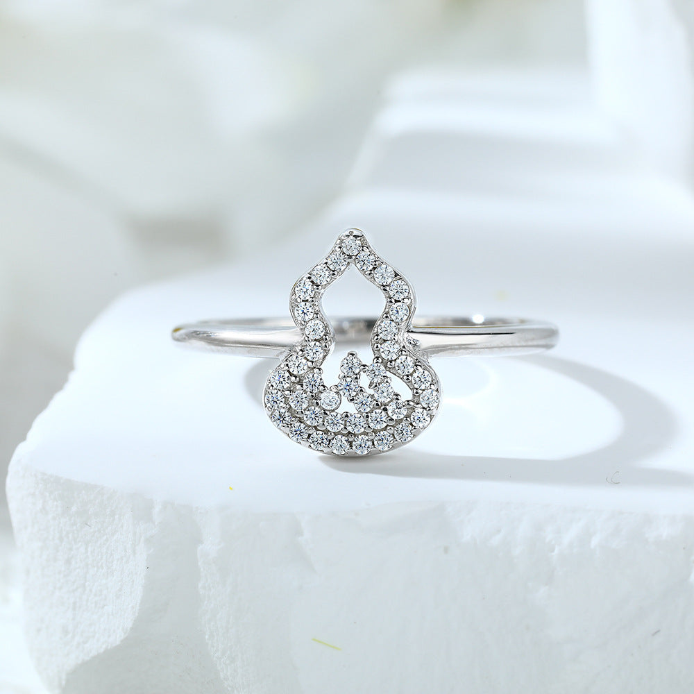 Damenring in Herzform mit glitzerndem Zirkonia-Besatz Shop Nory