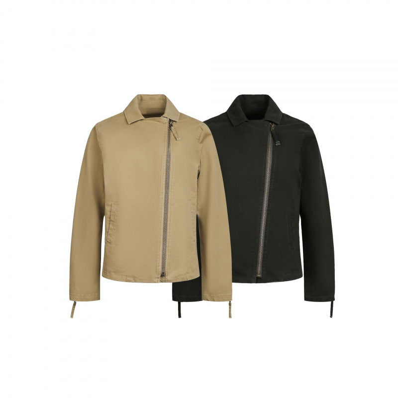 Herren Asymmetrische Bikerjacke mit diagonalem Metallreißverschluss Shop Nory