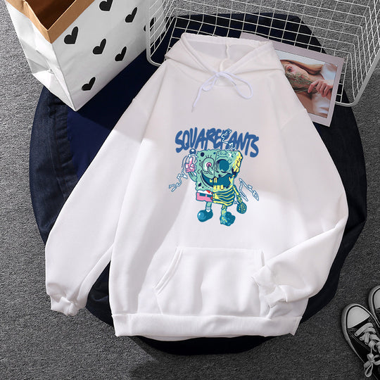 Damen nan weicher Oversize-Kapuzenpullover mit kawaii Pilzfrosch-Print, Kängurutasche und gerippten Bündchen Shop Nory