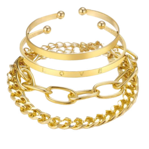 Damen Armreif-Set mit kreativem Ketten- und Minimaldesign Shop Nory