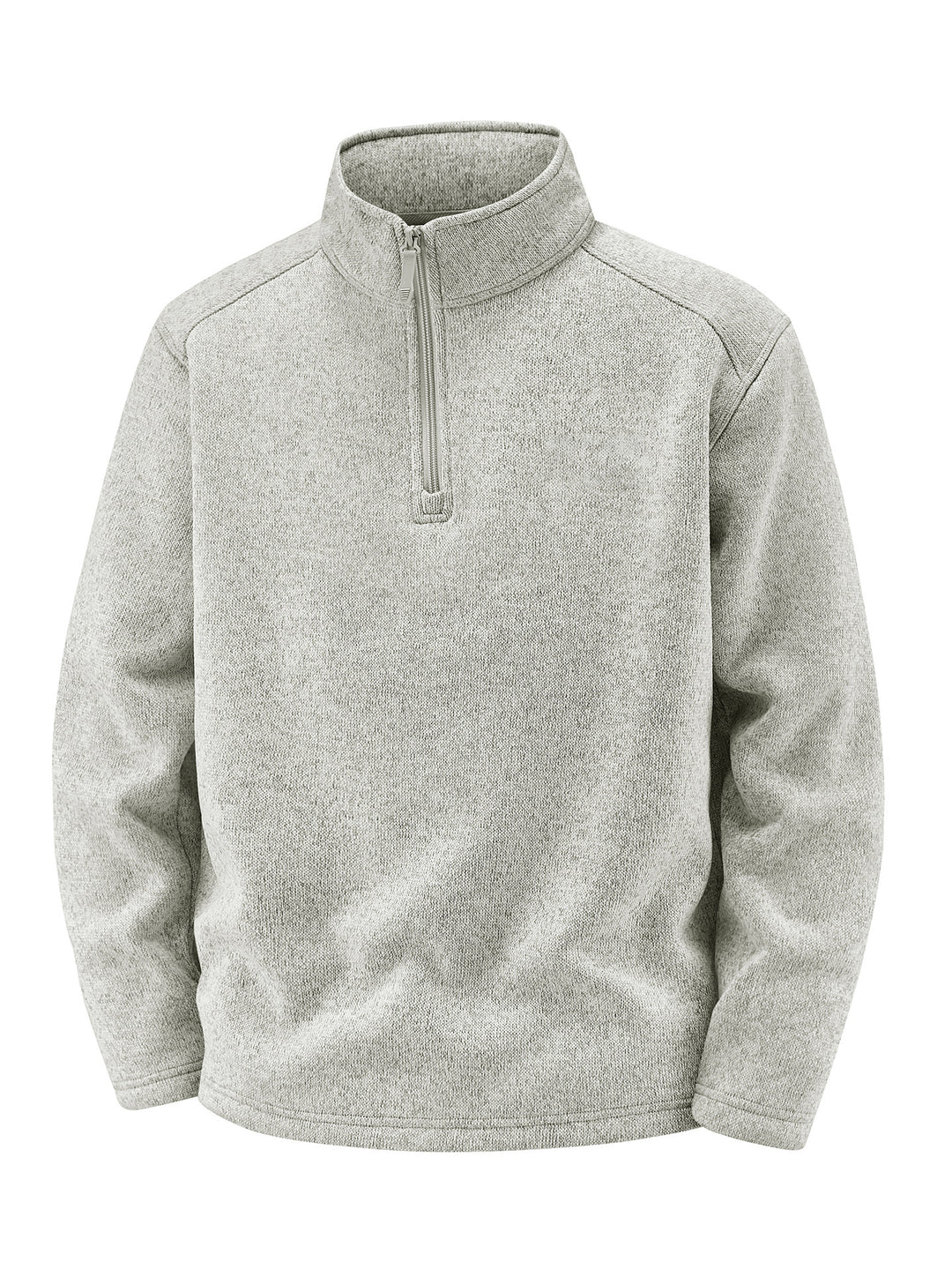 Herren Thermischer Strick-Fleecepullover mit halbem Reißverschluss und Stehkragen Shop Nory