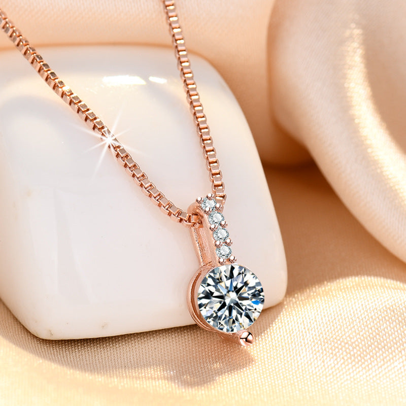 Damen-Halskette mit funkelndem Zirkonia-Anhänger und eleganter Gliederkette Shop Nory