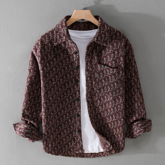 Herren Strukturiertes Jacquard-Overshirt mit Brusttasche und Relaxed Fit Shop Nory