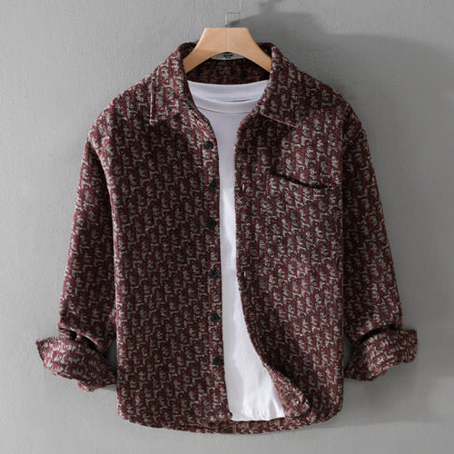 Herren Strukturiertes Jacquard-Overshirt mit Brusttasche und Relaxed Fit Shop Nory