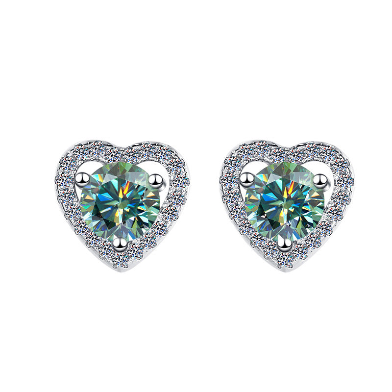 Damen Ohrringe mit herzförmigem Design und funkelnden Kristallen Shop Nory