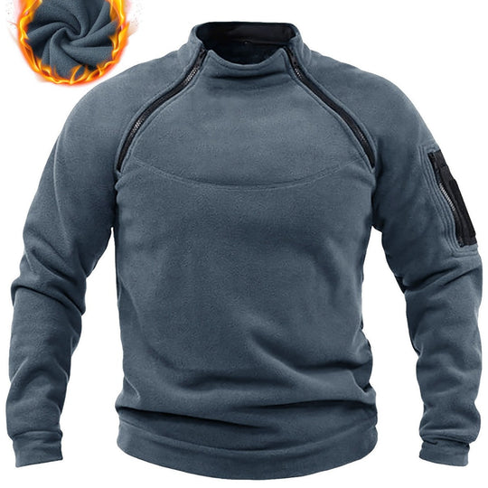 Herren Thermo-Fleecepullover mit Schulter-Reißverschlüssen & Ärmeltasche Shop Nory