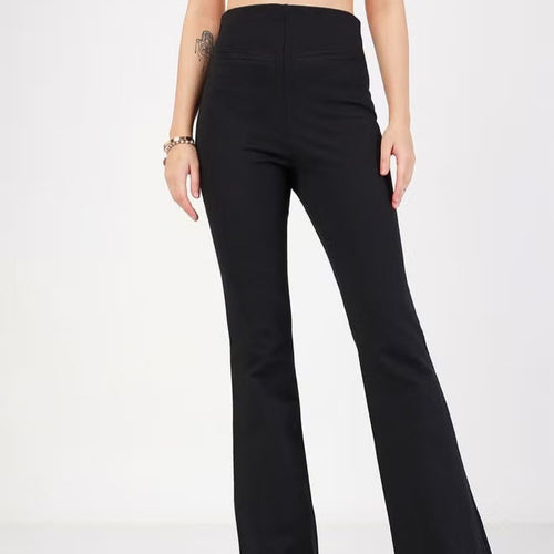 Damen Hochtaillierte Bootcut-Stretchhose mit figurformendem Oberschenkel und weitem Schlag Shop Nory