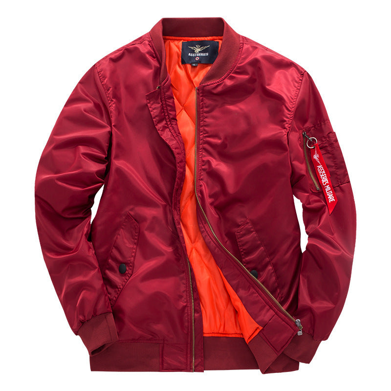 Herren Pilotenbomberjacke im Aviatorstil mit kontrastiertem Steppfutter und Reißverschluss-Ärmeltasche Shop Nory