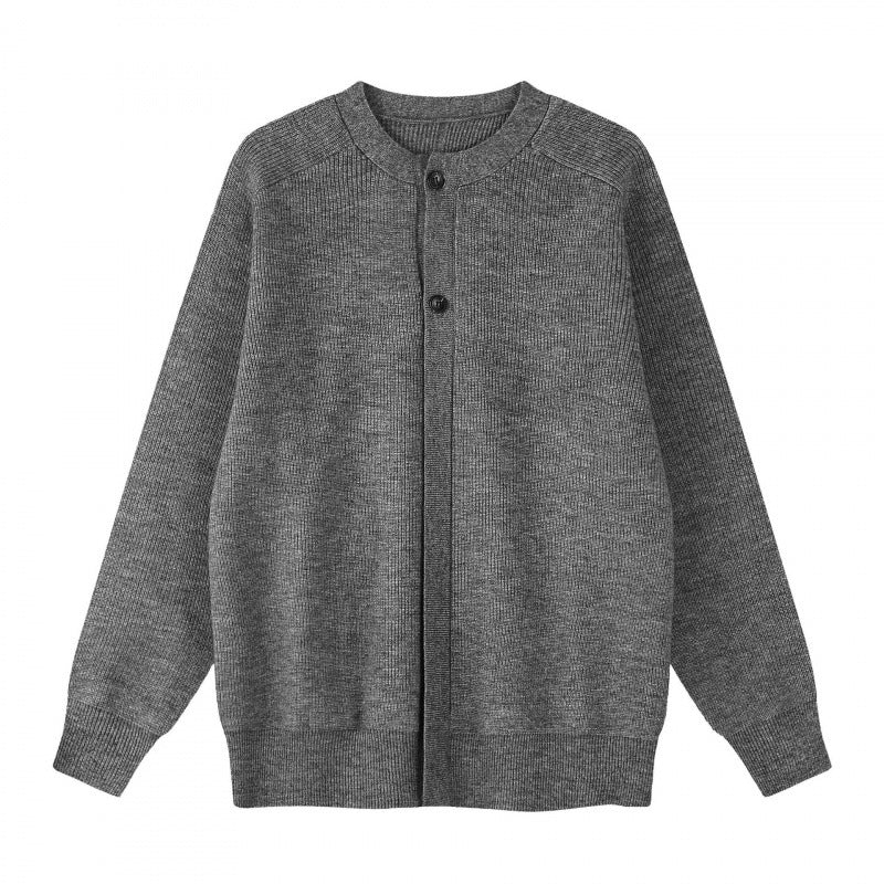 Unisex Boxiger Feinstrick-Cardigan mit Rundhals, Raglanärmeln und teilverdeckter Knopfleiste Shop Nory