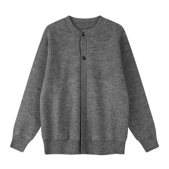 Unisex Boxiger Feinstrick-Cardigan mit Rundhals, Raglanärmeln und teilverdeckter Knopfleiste Shop Nory