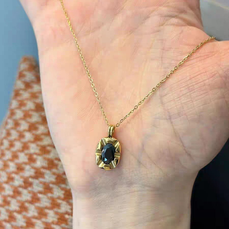 Damen Vintage-inspirierte ovale Anhänger-Halskette Shop Nory