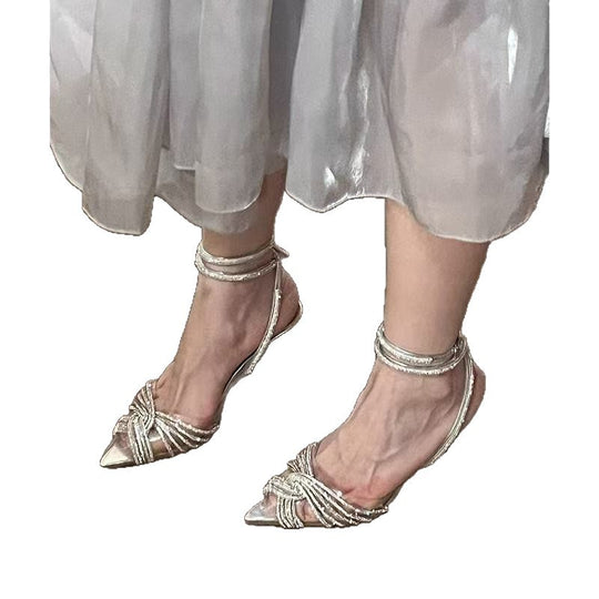 Damen Elegante spitz zulaufende Riemchen‑Sandaletten mit funkelnden Strassriemen und schmalem Stiletto Shop Nory