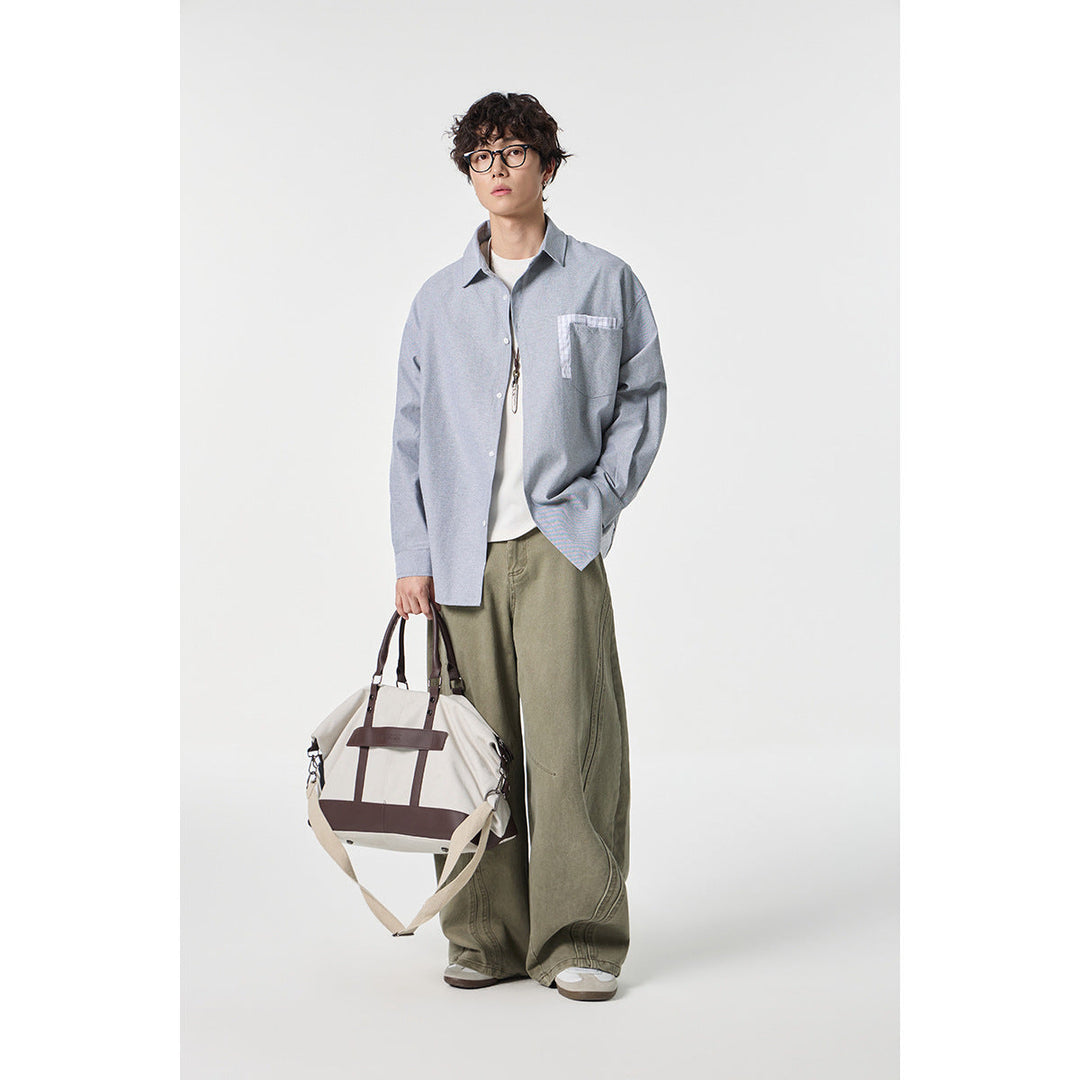 Damen Oversize Baumwoll-Hemd mit Karobesatz an Brusttasche und Saum Shop Nory