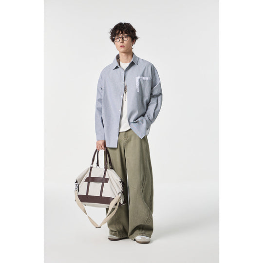 Damen Oversize Baumwoll-Hemd mit Karobesatz an Brusttasche und Saum Shop Nory