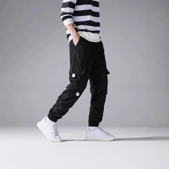 Herren Cargo-Jogginghose mit elastischem Fußbündchen, Mehrfachtaschen & reflektierenden Applikationen Shop Nory