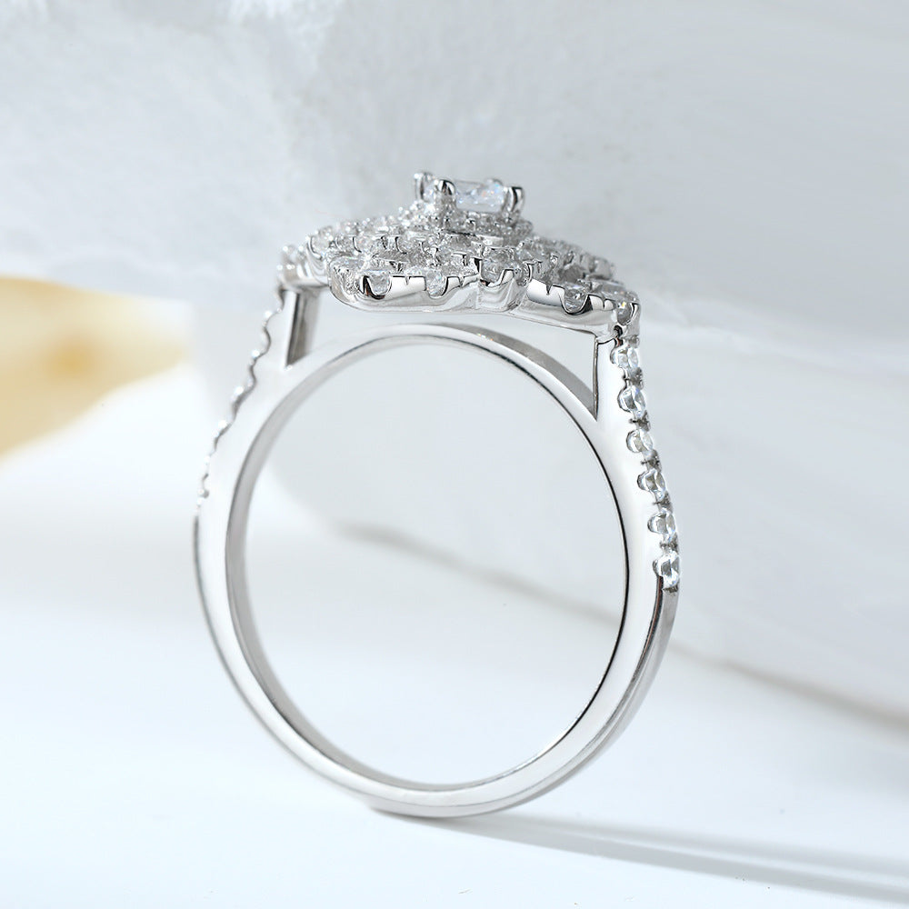 Damen Blumenring mit funkelnden Zirkonia-Details Shop Nory