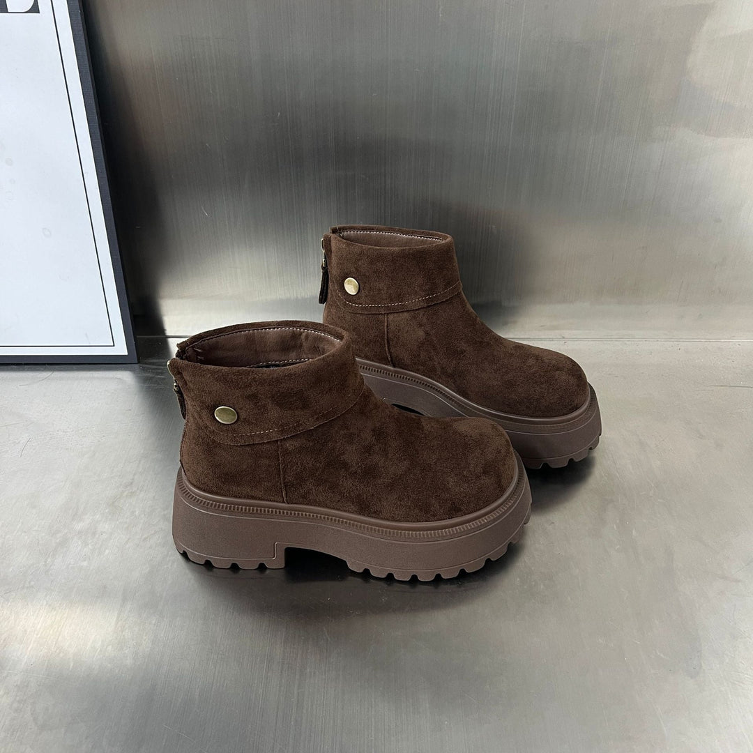 Damen Stiefeletten mit rutschfester Sohle und weichem Wildlederoberteil