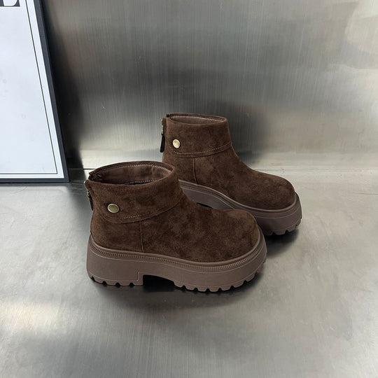 Damen Stiefeletten mit rutschfester Sohle und weichem Wildlederoberteil