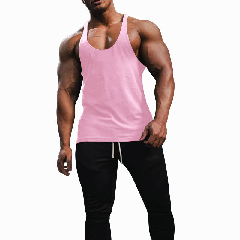 Herren nan athletisches Tanktop mit tiefem Armausschnitt und schmalen Trägern am Rücken aus Baumwollstretch Shopnory