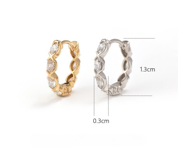 1 Paar 925 Sterlingsilber Zircon 925 Sterlingsilber Ohrringe Geometrische Ohrringe | Shop Nory