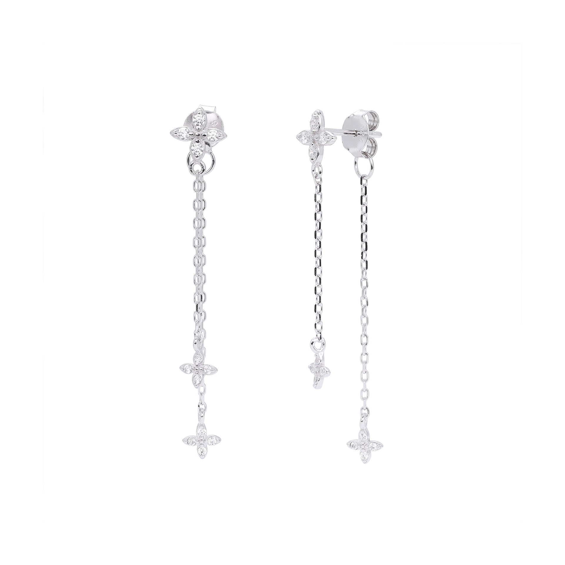 Damen Ohrhänger mit funkelnden Zirkon-Akzenten und elegantem Ketten-Design Shop Nory