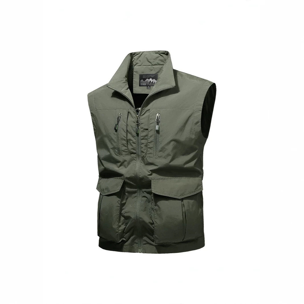Herren Reise-Performance-Weste mit hohem Kragen, wasserabweisender Microfaser und Mehrfachtaschen Shop Nory