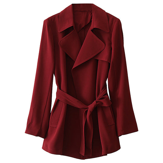 Damen Edles Trenchcoat mit Taillengürtel und praktischen Taschen Shop Nory