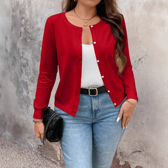 Damen Feine Strickjacke mit Knopfverschluss und eleganter Passform