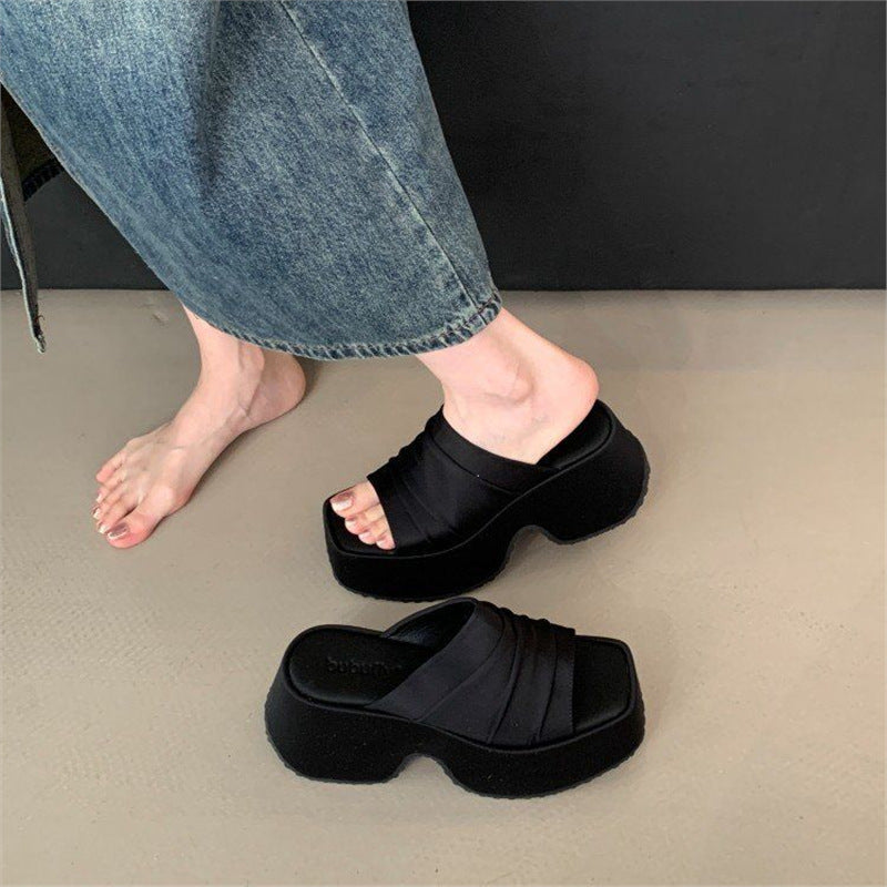 Damen Plateau-Pantoletten mit Leopardenprint und geknoteter Bandage Shop Nory