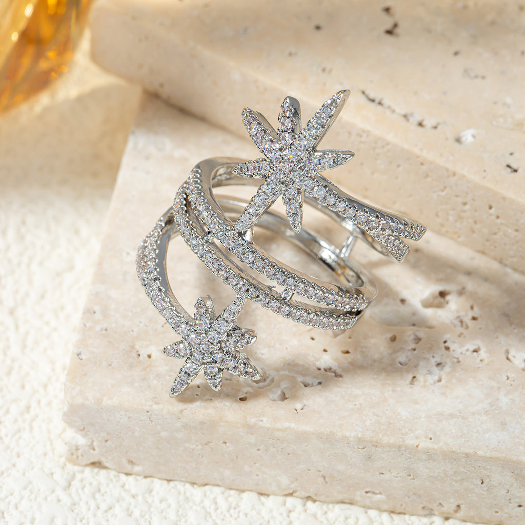 Damen Funkelnder Ring mit Sternenmotiv Shop Nory