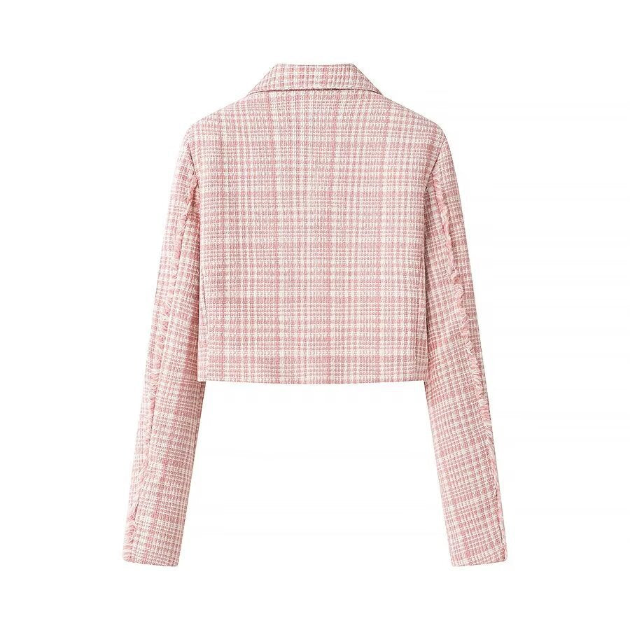 Damen Kurzblazer im Bouclé‑Tweed mit Reverskragen und Zierknöpfen Shop Nory