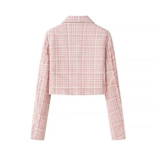 Damen Kurzblazer im Bouclé‑Tweed mit Reverskragen und Zierknöpfen Shop Nory