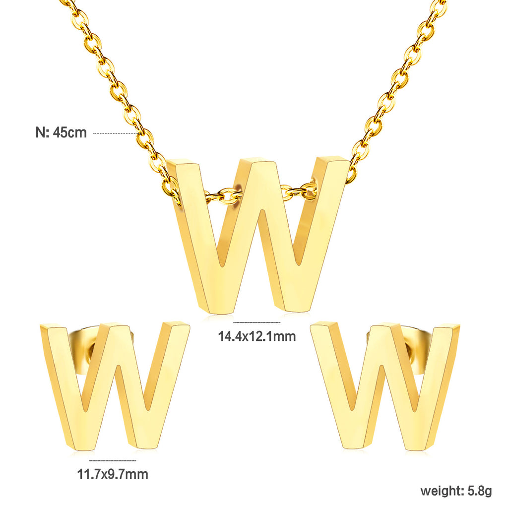 Damen Schmuckset mit K-Anhänger und passenden Ohrsteckern Shop Nory