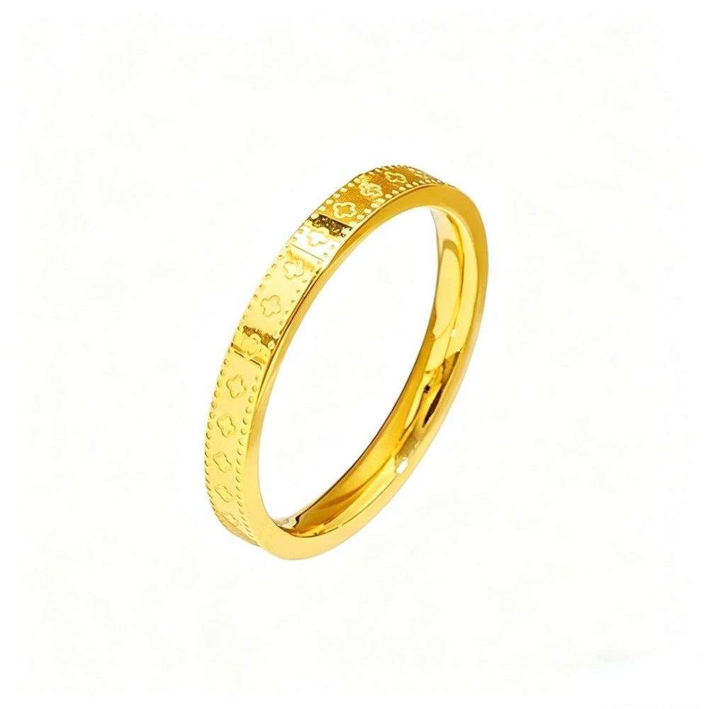 Damen Ring mit kunstvollem floralem Muster und polierter Oberfläche Shop Nory
