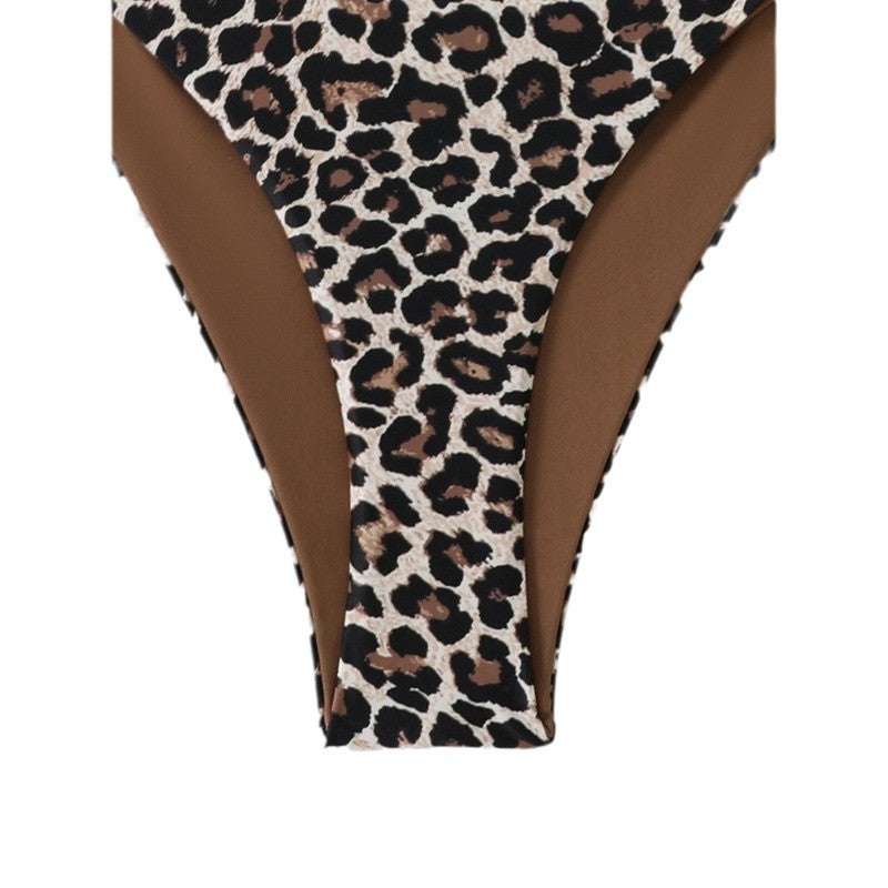 Damen Triangel-Bikini mit verspieltem Leopardenmuster