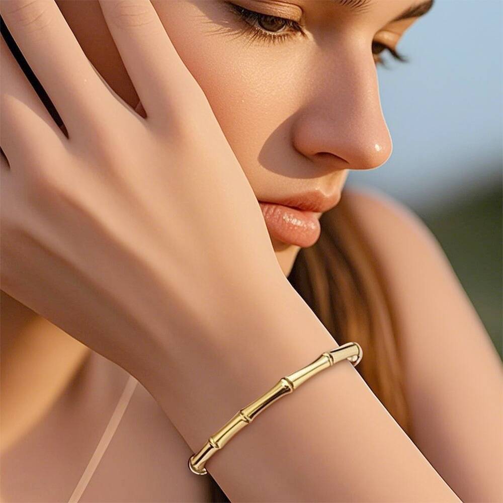 Damen eleganter und modischer Armreif im Bambus-Stil Shop Nory