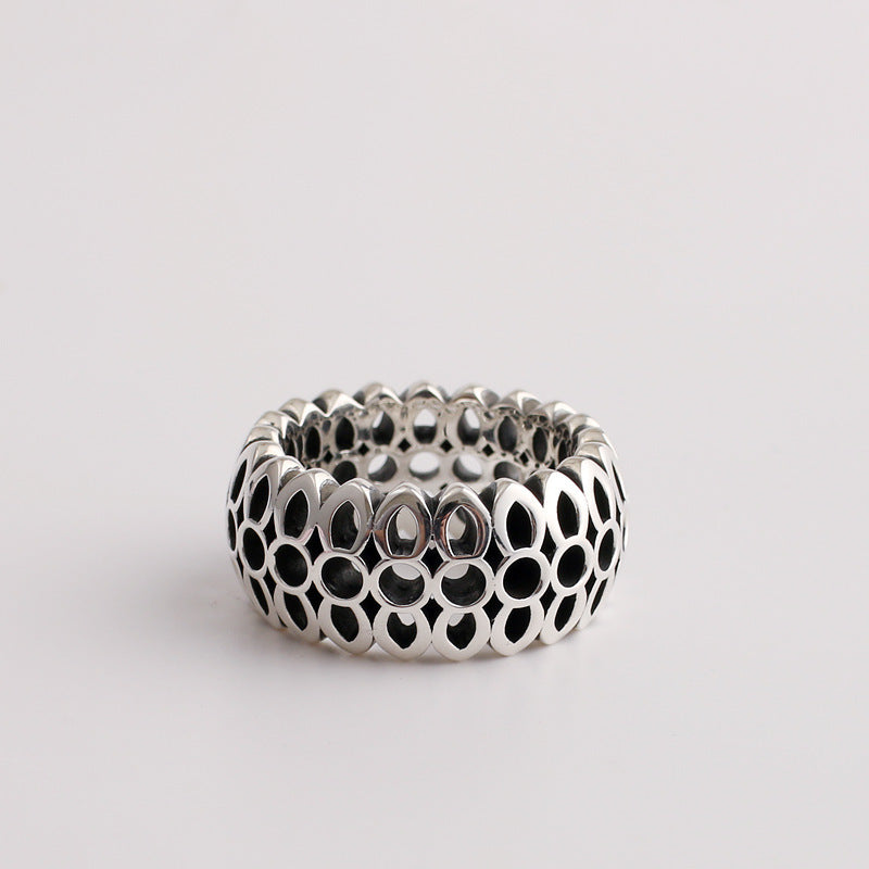 Damen Modischer Ring mit kunstvollem Lochdesign Shop Nory