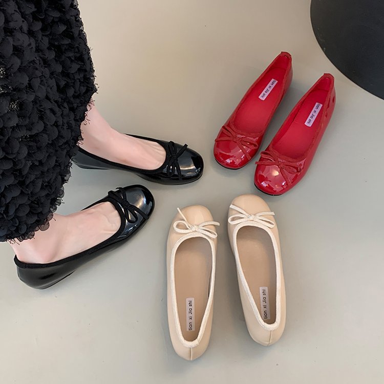 Damen Ballerinas mit dekorativer Schleifenapplikation und komfortablem Fußbett