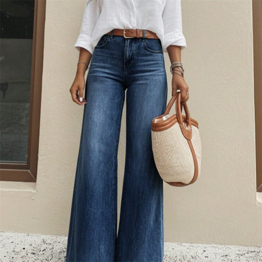 Damen Hochtaillierte extraweite Schlaghose aus Denim Shop Nory